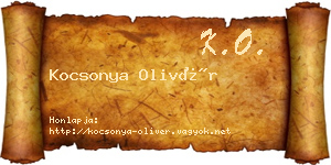 Kocsonya Olivér névjegykártya